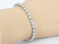 Witgouden tennisarmband met 16.20 carat diamant - afbeelding 3 van  9
