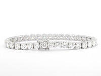 Witgouden tennisarmband met 16.20 carat diamant - afbeelding 4 van  9