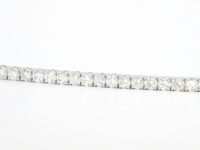 Witgouden tennisarmband met 16.20 carat diamant - afbeelding 6 van  9