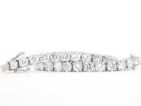 Witgouden tennisarmband met 16.20 carat diamant - afbeelding 7 van  9