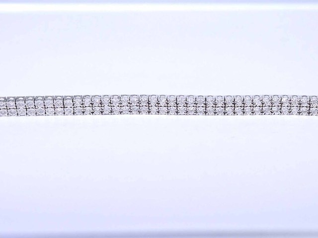 Witgouden tennisarmband met 2 rijen diamanten 1.50 carat - afbeelding 5 van  8
