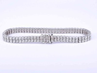 Witgouden tennisarmband met 2 rijen diamanten 1.50 carat - afbeelding 3 van  6