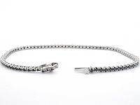 Witgouden tennisarmband met 2.80 carat aan zwarte diamanten - afbeelding 5 van  9