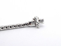 Witgouden tennisarmband met 2.80 carat aan zwarte diamanten - afbeelding 7 van  9