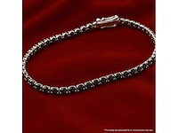 Witgouden tennisarmband met 2.80 carat aan zwarte diamanten - afbeelding 9 van  9