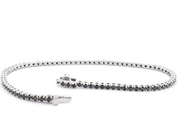 Witgouden tennisarmband met 2.80 carat aan zwarte diamanten - afbeelding 4 van  10