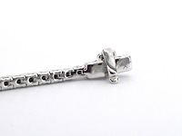 Witgouden tennisarmband met 2.80 carat aan zwarte diamanten - afbeelding 7 van  10