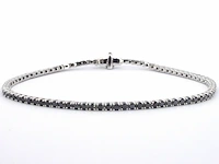 Witgouden tennisarmband met 2.80 carat aan zwarte diamanten - afbeelding 6 van  10
