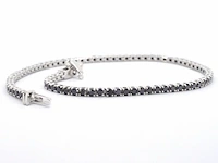 Witgouden tennisarmband met 2.80 carat aan zwarte diamanten - afbeelding 8 van  10