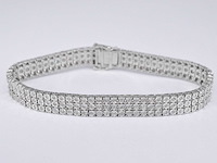 Witgouden tennisarmband met 3 rijen diamanten 2.25 carat - afbeelding 1 van  7