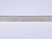 Witgouden tennisarmband met 3 rijen diamanten 2.25 carat - afbeelding 4 van  7