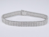 Witgouden tennisarmband met 3 rijen diamanten 2.25 carat - afbeelding 1 van  8