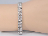 Witgouden tennisarmband met 3 rijen diamanten 2.25 carat - afbeelding 2 van  8