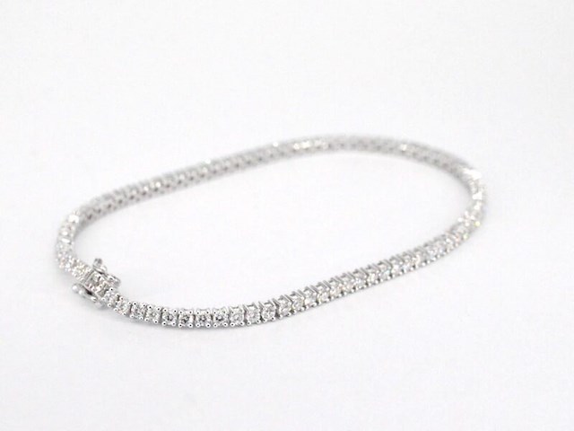 Witgouden tennisarmband met 3.00 carat diamanten - afbeelding 8 van  11