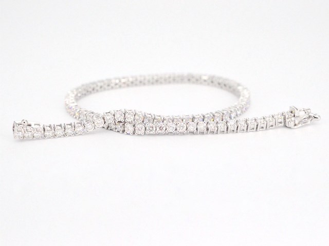 Witgouden tennisarmband met 3.00 carat diamanten - afbeelding 1 van  9