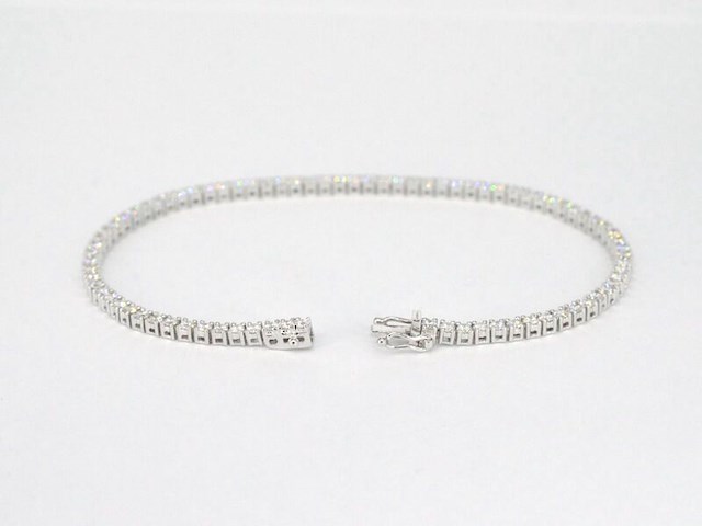 Witgouden tennisarmband met 3.00 carat diamanten - afbeelding 4 van  9