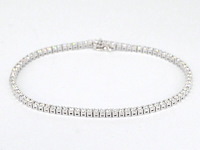 Witgouden tennisarmband met 3.00 carat diamanten - afbeelding 7 van  9