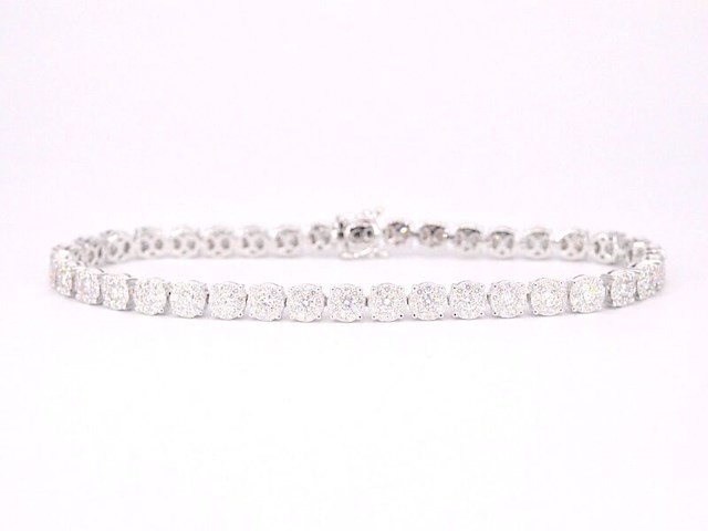 Witgouden tennisarmband met 5.00 carat diamanten - afbeelding 1 van  9
