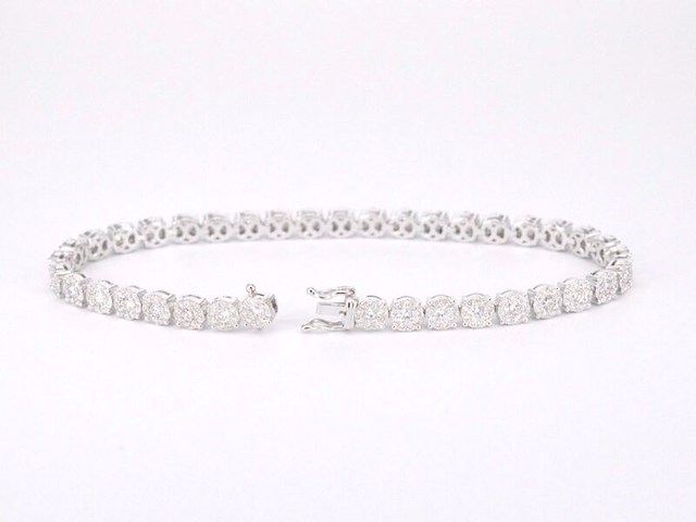 Witgouden tennisarmband met 5.00 carat diamanten - afbeelding 4 van  9