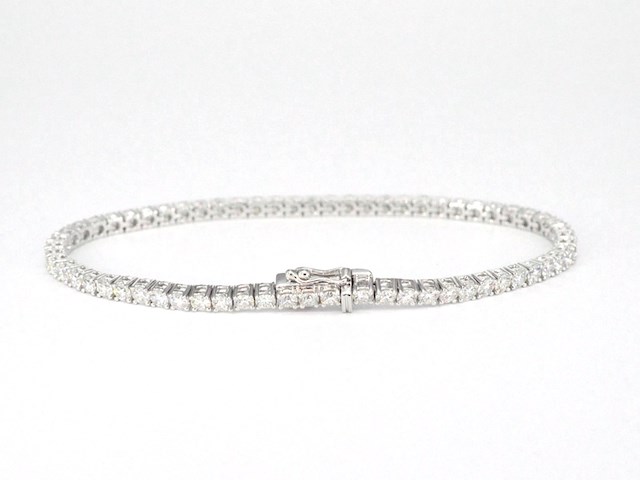 Witgouden tennisarmband met 5.00 carat natuurlijke briljant geslepen diamanten - afbeelding 4 van  10