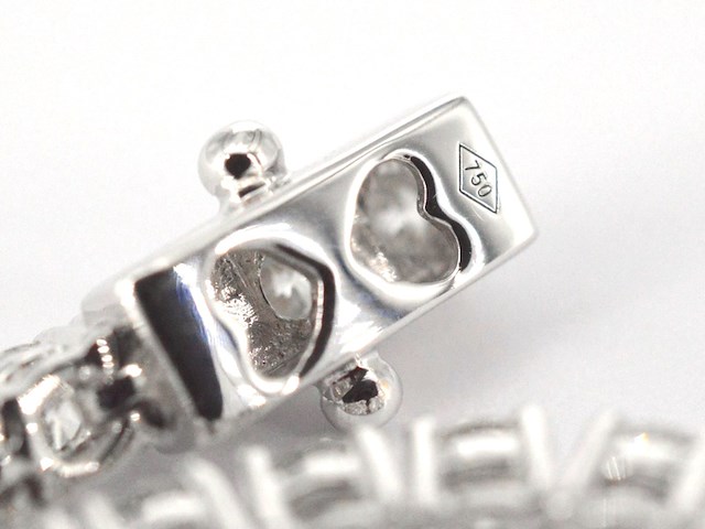 Witgouden tennisarmband met 5.00 carat natuurlijke briljant geslepen diamanten - afbeelding 7 van  10