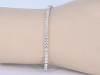 Witgouden tennisarmband met 5.00 carat natuurlijke briljant geslepen diamanten - afbeelding 3 van  10