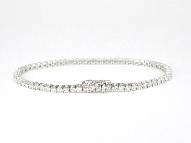 Witgouden tennisarmband met 5.00 carat natuurlijke briljant geslepen diamanten - afbeelding 4 van  10