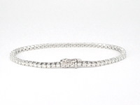 Witgouden tennisarmband met 5.00 carat natuurlijke briljant geslepen diamanten - afbeelding 4 van  10