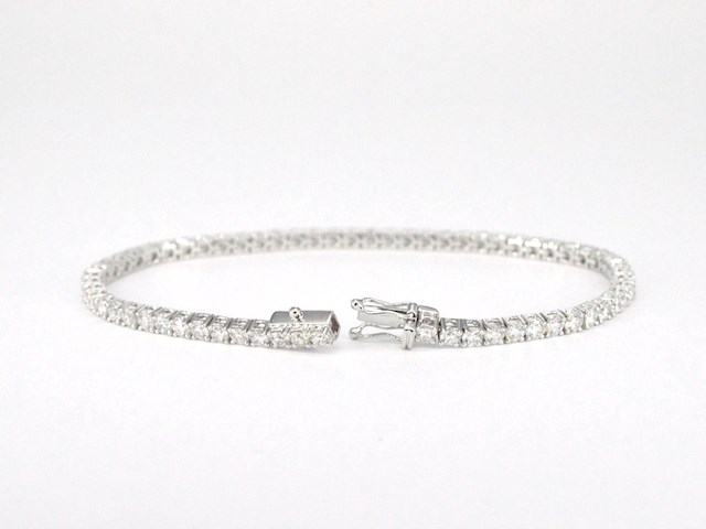 Witgouden tennisarmband met 5.00 carat natuurlijke briljant geslepen diamanten - afbeelding 5 van  10
