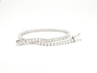 Witgouden tennisarmband met 5.00 carat natuurlijke briljant geslepen diamanten - afbeelding 9 van  10