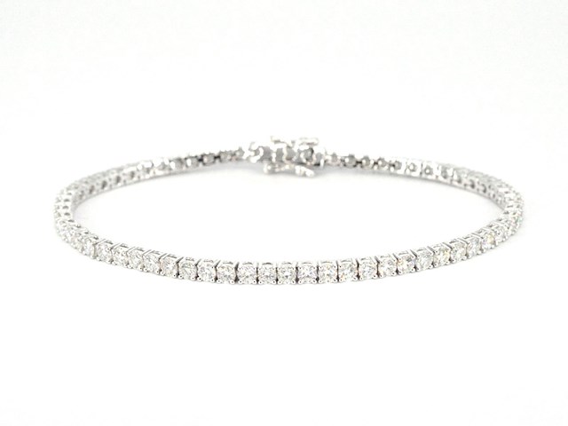 Witgouden tennisarmband met 5.00 carat natuurlijke briljant geslepen diamanten - afbeelding 1 van  8