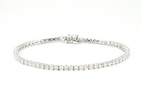 Witgouden tennisarmband met 5.00 carat natuurlijke briljant geslepen diamanten - afbeelding 1 van  8
