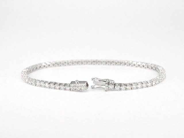 Witgouden tennisarmband met 5.00 carat natuurlijke briljant geslepen diamanten - afbeelding 4 van  8