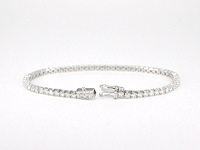 Witgouden tennisarmband met 5.00 carat natuurlijke briljant geslepen diamanten - afbeelding 4 van  8