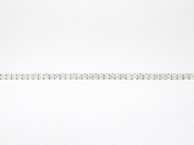 Witgouden tennisarmband met 5.00 carat natuurlijke briljant geslepen diamanten - afbeelding 5 van  8