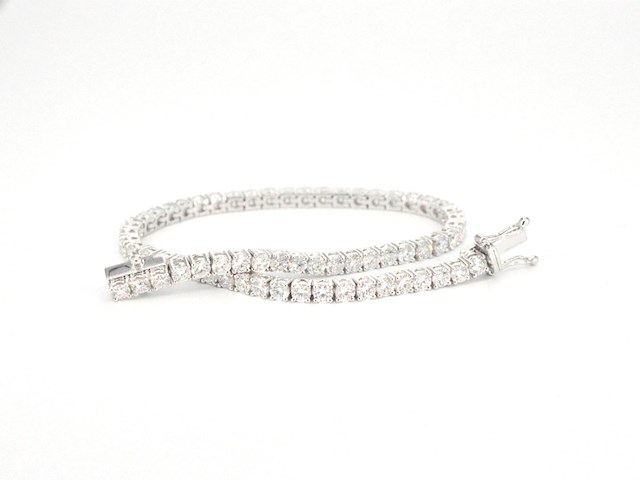 Witgouden tennisarmband met 5.00 carat natuurlijke briljant geslepen diamanten - afbeelding 8 van  8