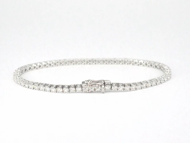 Witgouden tennisarmband met 5.00 carat natuurlijke briljant geslepen diamanten - afbeelding 4 van  10