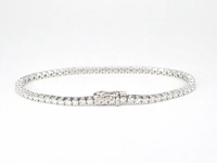 Witgouden tennisarmband met 5.00 carat natuurlijke briljant geslepen diamanten - afbeelding 4 van  10