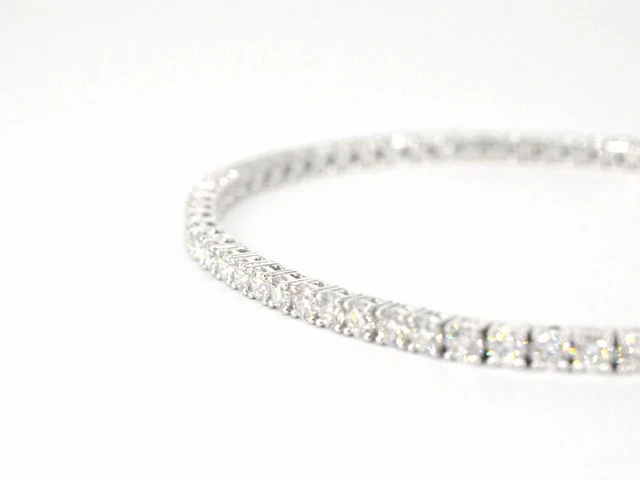 Witgouden tennisarmband met 5.00 carat natuurlijke briljant geslepen diamanten - afbeelding 8 van  10
