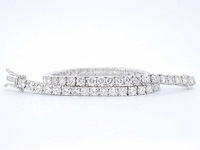 Witgouden tennisarmband met 6.30 carat diamant - afbeelding 2 van  10