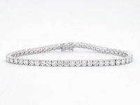 Witgouden tennisarmband met 6.30 carat diamant - afbeelding 5 van  10