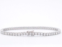 Witgouden tennisarmband met 6.30 carat diamant - afbeelding 6 van  10