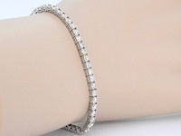 Witgouden tennisarmband met 6.30 carat diamant - afbeelding 4 van  11