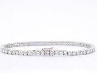 Witgouden tennisarmband met 6.30 carat diamant - afbeelding 4 van  9
