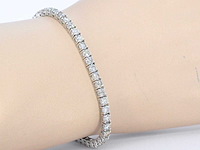 Witgouden tennisarmband met 6.50 carat - afbeelding 2 van  8