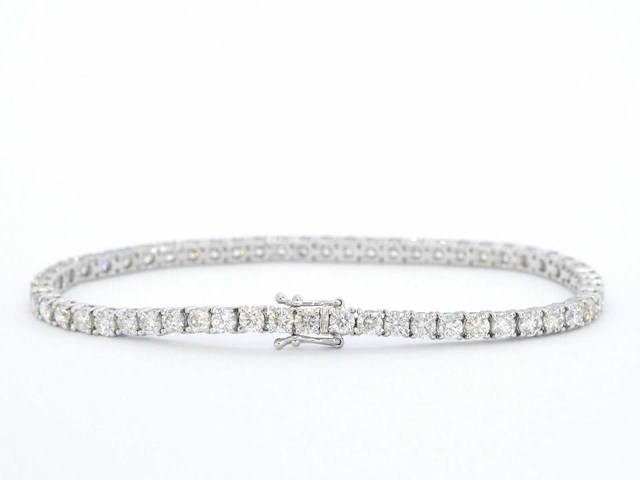 Witgouden tennisarmband met 6.50 carat - afbeelding 4 van  8