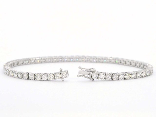 Witgouden tennisarmband met 6.50 carat - afbeelding 5 van  8