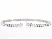 Witgouden tennisarmband met 6.50 carat - afbeelding 5 van  8