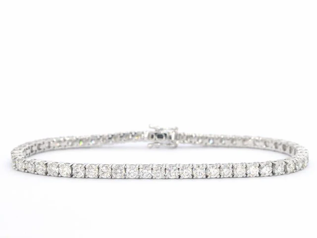 Witgouden tennisarmband met 6.50 carat - afbeelding 1 van  9