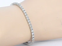 Witgouden tennisarmband met 6.50 carat - afbeelding 2 van  9